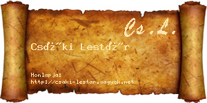 Csáki Lestár névjegykártya